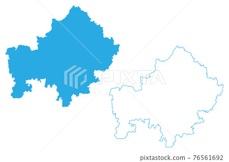 Lower Franconia (Federal Republic of Germany, Administrative division, Region Free State of Bavaria) map vector illustration, scribble sketch Lower Franconia map 76561692