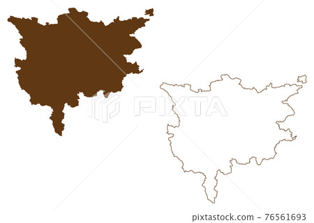Ludwigsburg district (Federal Republic of Germany, rural district, Baden-Wurttemberg State) map vector illustration, scribble sketch Landkreis Ludwigsburg map 76561693