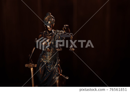 Lady of justice in wooden courtroom Lady of justice in wooden courtroom 76561851