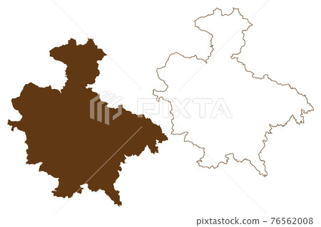 Sigmaringen district (Federal Republic of Germany, rural district, Baden-Wurttemberg State) map vector illustration, scribble sketch Sigmaringen map 76562008