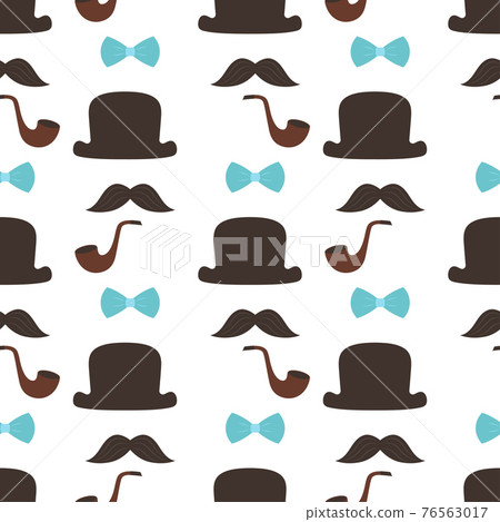 fathers day seamless pattern on white, vector... - Stock Illustration ...