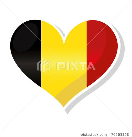 Flag of Belgium in heart shaped 76565368
