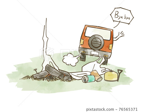 Annoying campers leaving the campsite without cleaning up 76565371