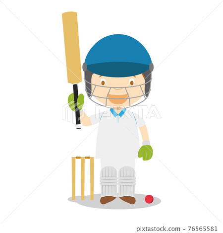 Sports cartoon vector illustrations: Cricket Sports cartoon vector illustrations: Cricket 76565581