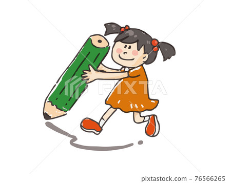 用鉛筆寫字的女孩 76566265