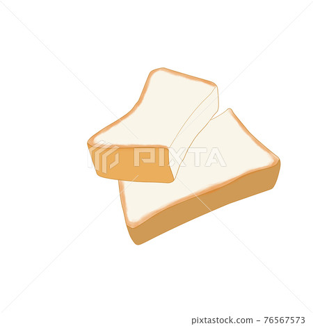 Thick sliced bread cut in half (hand-painted) - Stock Illustration  [76567573] - PIXTA