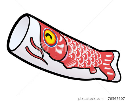 Illustration material for Children's Day Carp streamer (5) Line drawing style red (3) Illustration material for Children's Day Carp streamer (5) Line drawing style red (3) 76567607