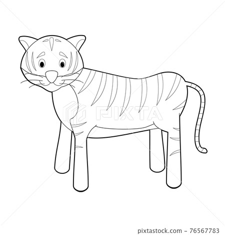 Easy Coloring Animals for Kids: Tiger 76567783
