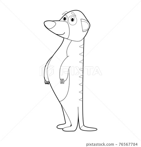 Easy Coloring Animals for Kids: Meerkat 76567784