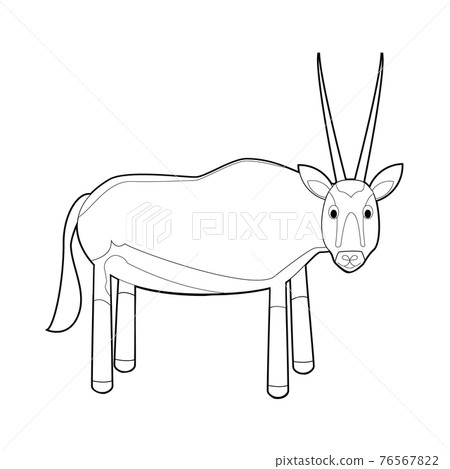Easy Coloring Animals for Kids: Oryx Gazelle Easy Coloring Animals for Kids: Oryx Gazelle 76567822