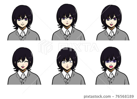 中性學生的6種面部表情 76568189