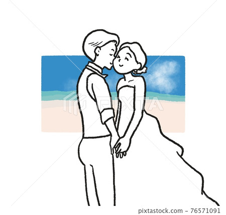 Resort wedding illustration 76571091