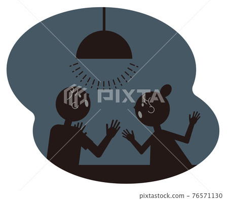 Power outage, troubled couple, couple, simple, vector, illustration cut Power outage, troubled couple, couple, simple, vector, illustration cut 76571130