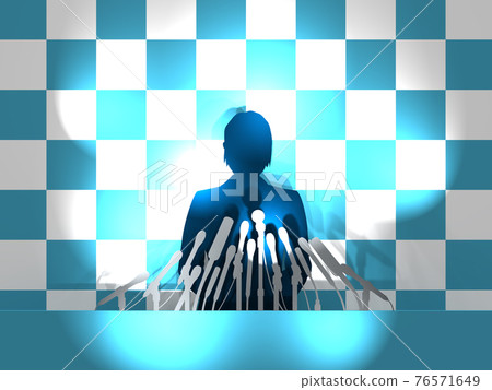 Press conference: CG illustration of a female silhouette taking a flash Press conference: CG illustration of a female silhouette taking a flash 76571649
