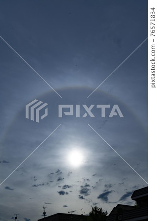 自然現象的光環，在太陽周圍形成光環 76571834