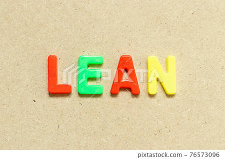 Color alphabet letter with word lean on wood background 76573096