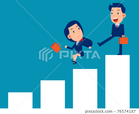 Fighting and competition. Business person punish partnershi Fighting and competition. Business person punish partnershi 76574187