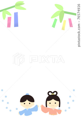 Reunion frame of Orihime and Hikoboshi in Tanabata (vertical) Reunion frame of Orihime and Hikoboshi in Tanabata (vertical) 76574916