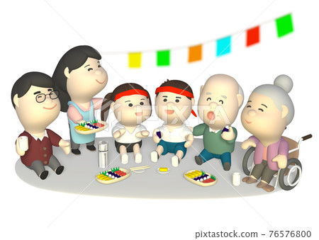 在運動會上的家庭午餐 在運動會上的家庭午餐 76576800