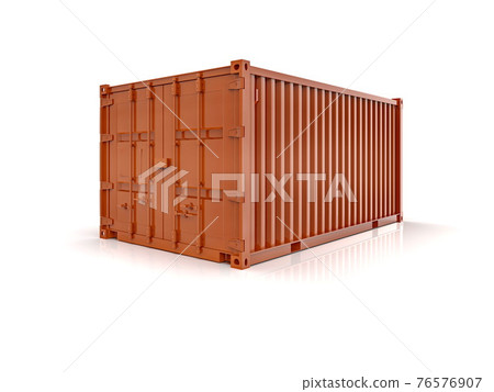 Shipping Cargo Container Twenty Feet for Logistics and Transportation on White Background Shipping Cargo Container Twenty Feet for Logistics and Transportation on White Background 76576907
