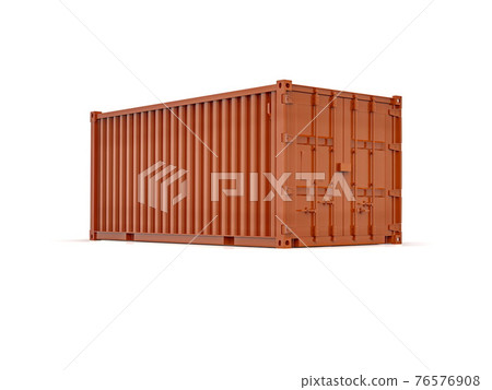 Shipping Cargo Container Twenty Feet for Logistics and Transportation on White Background Shipping Cargo Container Twenty Feet for Logistics and Transportation on White Background 76576908