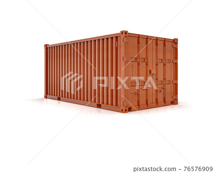 Shipping Cargo Container Twenty Feet for Logistics and Transportation on White Background Shipping Cargo Container Twenty Feet for Logistics and Transportation on White Background 76576909
