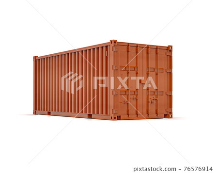 Shipping Cargo Container Twenty Feet for Logistics and Transportation on White Background 76576914