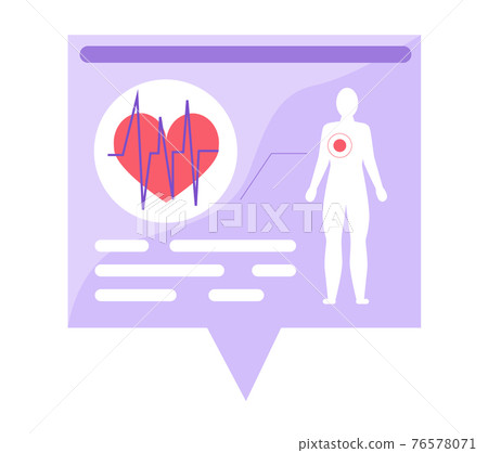 Billboard, poster on topic of cardiology, structure of human cardiovascular system, cardiogram 76578071