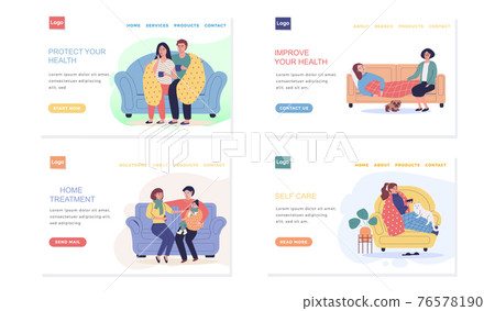 Set of web pages about joint pastime on self-medication. People treated during illness at home 76578190