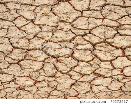 Cracked soil in a dry pond Cracked soil in a dry pond 76578417