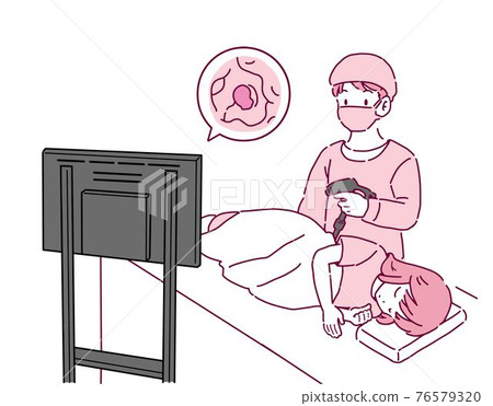 Illustration of a woman performing a colorectal cancer test Illustration of a woman performing a colorectal cancer test 76579320