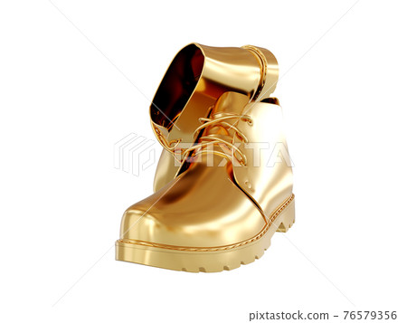 Gold boots isolated a white background. 3D render Gold boots isolated a white background. 3D render 76579356