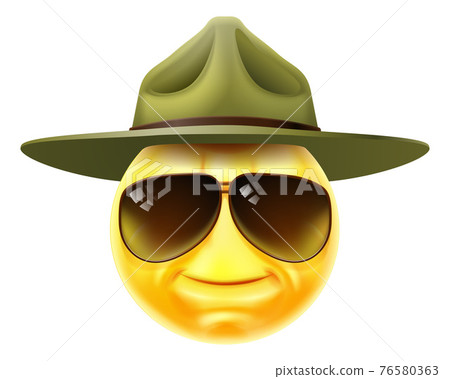 Happy Drill Sergeant Emoticon Cartoon Face Happy Drill Sergeant Emoticon Cartoon Face 76580363