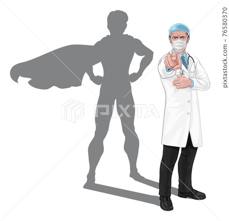 Super Hero Doctor Wants Needs You Pointing Concept Super Hero Doctor Wants Needs You Pointing Concept 76580370
