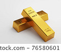 3d rendering Two gold bars 1000 grams on a white background. financial and Banking business concepts, background concepts,  3D illustration. 76580601