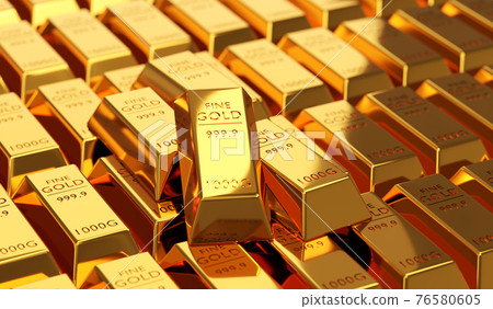 3d rendering Stack of gold bars 1000 grams. financial concepts, background concepts, closeup view of stacks of gold bars, 3D illustration. 3d rendering Stack of gold bars 1000 grams. financial concepts, background concepts, closeup view of stacks of gold bars, 3D illustration. 76580605