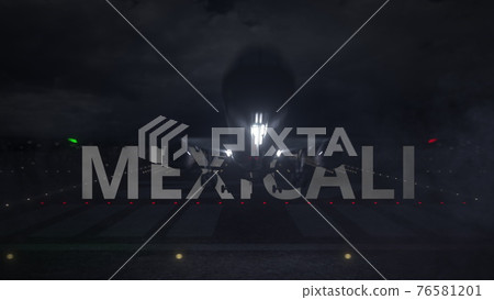 Airplane taking off from the airport with MEXICALI city name, 3d rendering 76581201