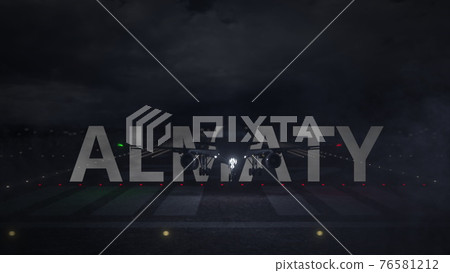 ALMATY text and commercial plane taking off from the airport runway at night, 3d rendering ALMATY text and commercial plane taking off from the airport runway at night, 3d rendering 76581212