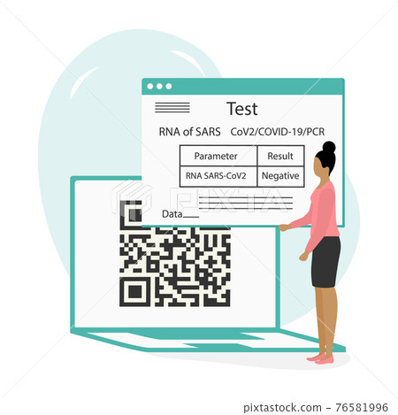 Vector New normal Test COVID-19 Health Immunity QR 76581996