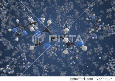 Histamine molecule made with balls, conceptual molecular model. Chemical 3d rendering Histamine molecule made with balls, conceptual molecular model. Chemical 3d rendering 76584096