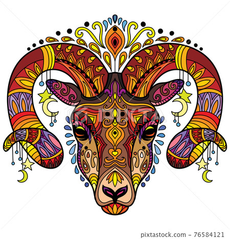 Tangle horned ram vector colorful isolated illustration Tangle horned ram vector colorful isolated illustration 76584121