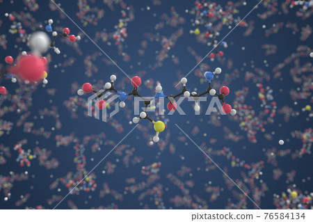 Glutathione molecule, scientific molecular model, 3d rendering 76584134