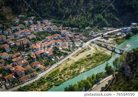 Ottoman cityscape seen from Berat Castle (Albania) 76584590