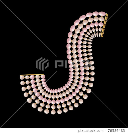 Women jewelry with large beautiful pearls is symbol of beauty and art. Pearls are the best romantic gift 76586483