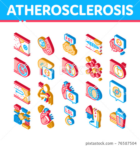 Atherosclerosis Vessel Isometric Icons Set Vector Atherosclerosis Vessel Isometric Icons Set Vector 76587504