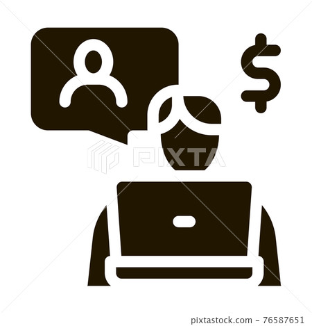 manager communicate with customer icon Vector... - Stock Illustration ...