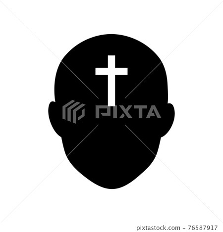 Image illustration of Christian faith (cross and face silhouette) Image illustration of Christian faith (cross and face silhouette) 76587917