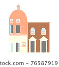 Hand-drawn european style building on white background. 76587919