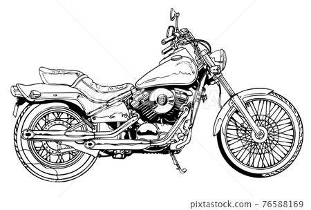 American bike, horizontal, monochrome 76588169