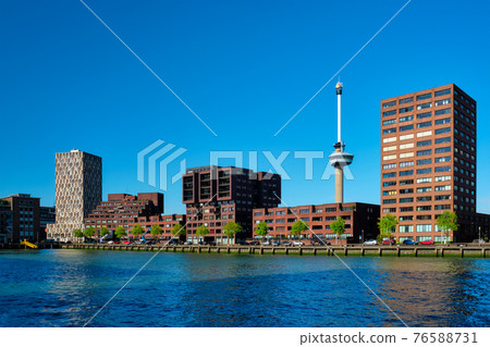 Rotterdam cityscape with Euromast and Nieuwe Maas river Rotterdam cityscape with Euromast and Nieuwe Maas river 76588731